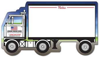 Mini Memo Board Shape - 8.375x4.75 Laminated - SEMI-TRUCK / TRACTOR TRAILER - 14 pt. grouped