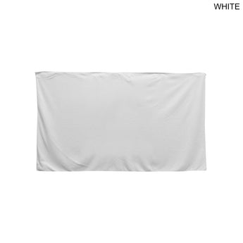 White Plush and Soft Velour Terry Cotton Blend Beach Towel, 35x60, Sublimated Graphics Edge to Edge
