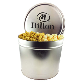 BLUE 2 Gallon Popcorn Tins- Trio (Butter, Cheddar, Caramel) grouped