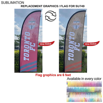 Replacement Flag for 8.5' Small Feather Flag Kit, Full Color Graphics One Side grouped