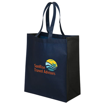 Navy Blue-Black Non Woven Jumbo Grocery Tote