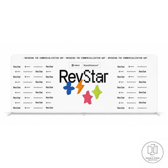 20'W x 8'H EuroFit Tension Fabric Straight Wall Display Kit, Double Sided Graphics, NO SETUP CHARGE grouped