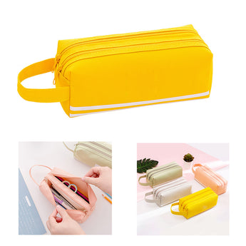 Large Capacity Creative Handle Double-Layer Pencil Case Student Pencil Bag grouped