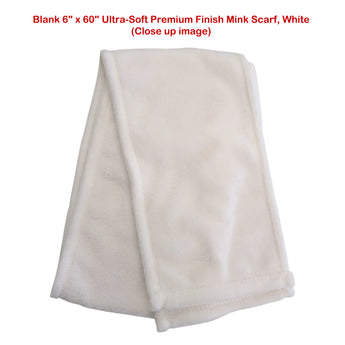 White Mink Scarf – 6" x 60" | Ultra-Soft Premium Finish | Blank Only grouped