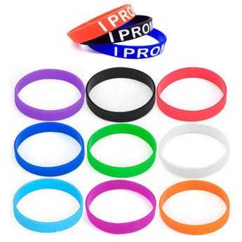Silicone Wristbands Rubber Bracelets grouped