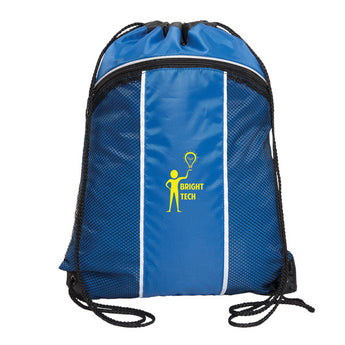Royal Blue-Black Surf Drawstring Backpack