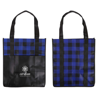 Lumberjack Plaid Laminated Tote grouped