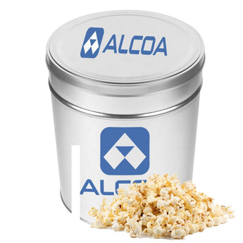 BLUE Three and a Half Gallon Popcorn Tin - Butter Popcorn grouped