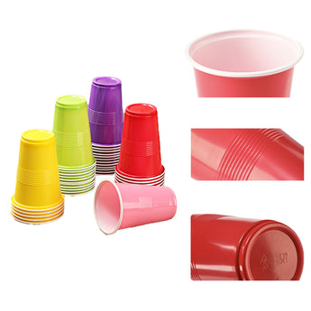 Colorful Disposable Plastic Cups grouped