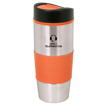 Orange-Silver 500 Ml. (17 Fl. Oz.) Stainless Steel Travel Tumbler