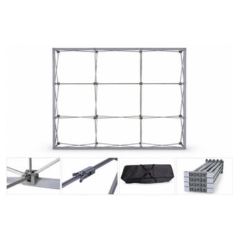 7.5' Wide Straight Wall Popup Display Hardware Only, Frame and Case. Graphics are not included. grouped