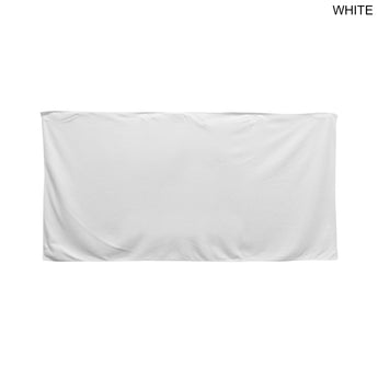 White Oversized Golf Towel in Plush, Soft Velour Terry, 24x48, with Black Swivel Hook, Sublimated 1 side