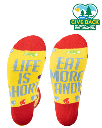 Multicolor ACE Life Is Short, Eat More Candy Dress Socks grouped