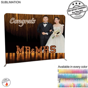 Wedding Photo 8'W x 8'H EuroFit Tension Fabric Straight Wall Display Kit, Double Sided Graphics grouped