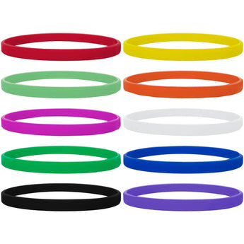 1/4'' Inch Thin Silicone Wristband grouped