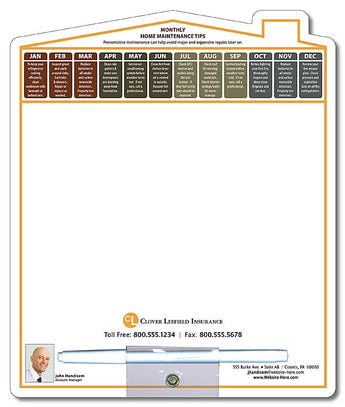 Memo Board - 8.5x10.125 Laminated Shaped (Home/House) - 14 pt. grouped