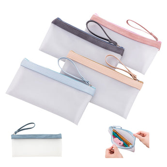 Matte Transparent Zipper Pencil Case grouped