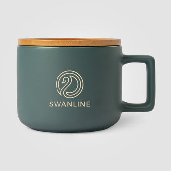 Café Virtuoso - 12 oz. Ceramic Mug with Bamboo Lid - Ceram-X