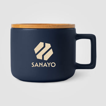 Café Virtuoso - 12 oz. Ceramic Mug with Bamboo Lid - Ceram-X