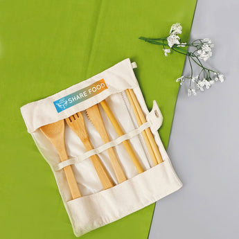 Green Bay Bamboo Utensils With Carry Pouch grouped