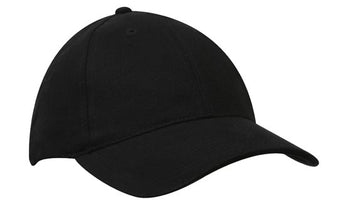 Black Organic Brushed Heavy Cotton Cap
