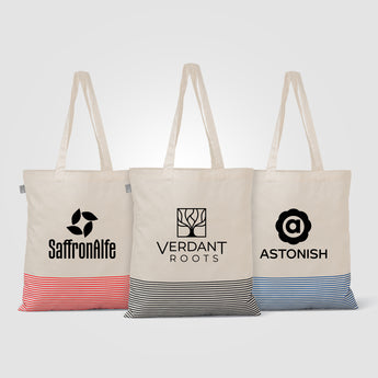 Aro Recycled 5oz Cotton Micro Stripe Tote Bag - 9.7L