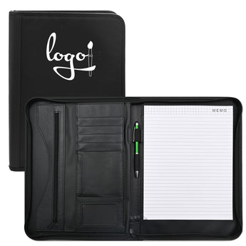 Zippered Leather Padfolio Portfolio Folder grouped