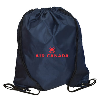 Navy Drawstring Backpack: 420D Polyester