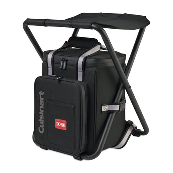Black Cuisinart Outdoors® Folding Chair Backpack Cooler