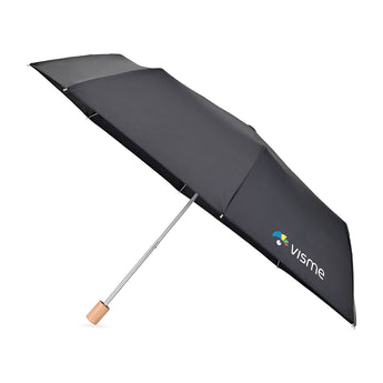 Black Elements 43" Recycled rPET Manual Folding Umbrella
