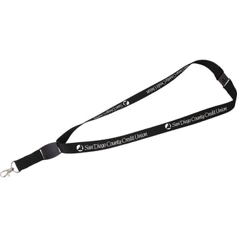 Black Flat Panel Lanyard