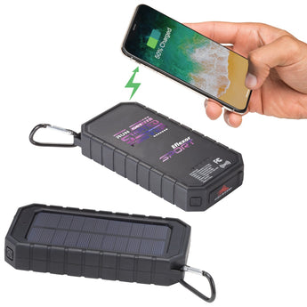 Black High Sierra® IPX 5 Solar Fast Wireless Power Bank