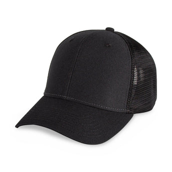 Black Merrimack Hat Co.® Casey Performance Trucker plain