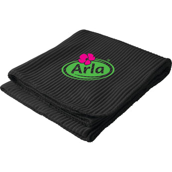 Black Ribbed Fleece Blanket