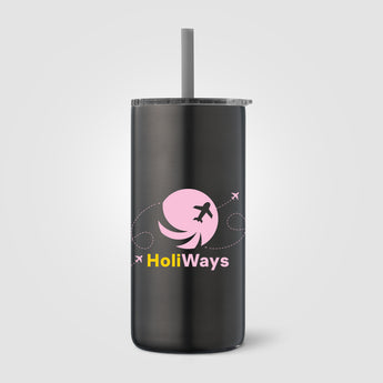 Borealis Recycled Stainless Steel Straw Tumbler - 16 oz.