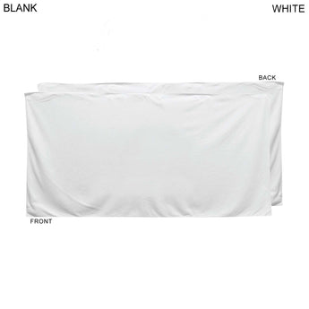 White Cabana Stripe Sublimated, Heavier Weight, Plush Velour Terry Cotton Blend Beach Towel, 30x60