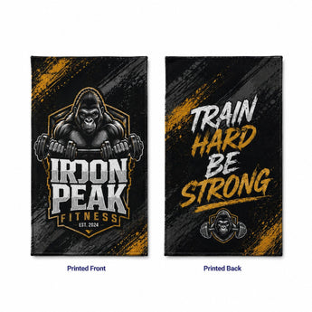 Gym, Workout towel in Microfiber Dri-lite Terry Towel, 15x25, Sublimated Edge to Edge 2 sides grouped