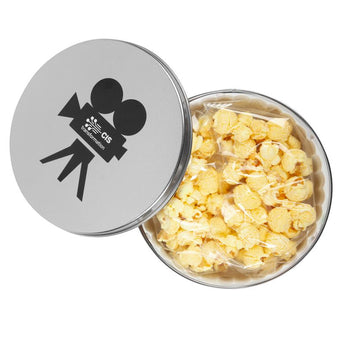 Silver Movie Reel Tin - Butter Popcorn grouped
