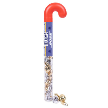 Clear Holiday Candy Cane Tube With Twist Wrap Truffles grouped