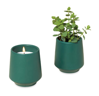 Dark Teal/Thyme Modern Sprout® Rooted Candle plain