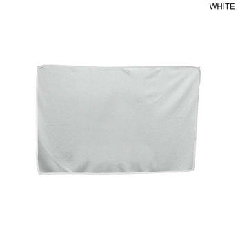 White Microfiber Suede Shammy Golf Towel, 12x18, Nofold Grommet and Hook, Sublimated Edge to Edge 1 side