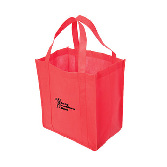 Red Non Woven Tote: 12" W x 13" H x 8" D