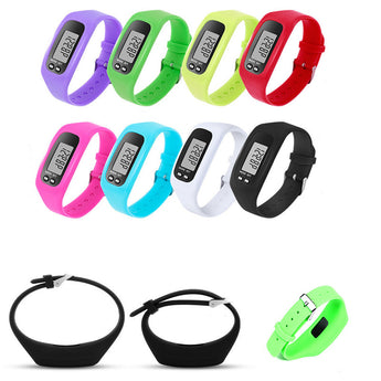 Silicone Wristband Sport Watch Pedometer grouped