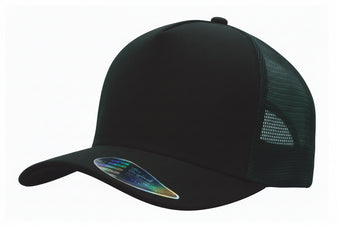 Black American Premium Twill/Mesh Deep Fit Trucker Cap