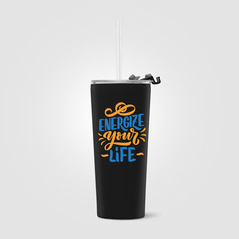 Excalibur - 21 oz. Double-Wall Stainless Tumbler with Straw