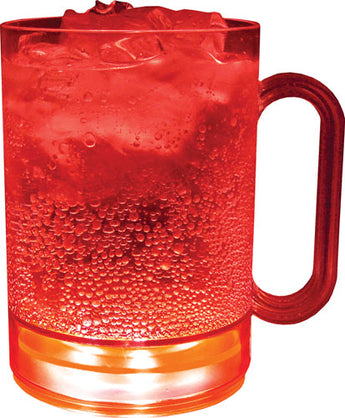 LUM16 - Dome Red 16oz Lites Up Plastic Mug with Handle