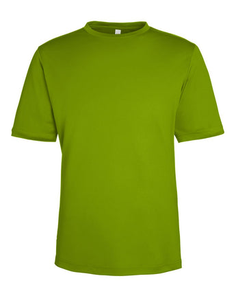 Front View of Acid Green Unisex Capital Performance T-Shirt - CE10