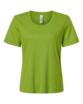 Front View of Acid Green Women's Capital Performance T-Shirt - CE10W