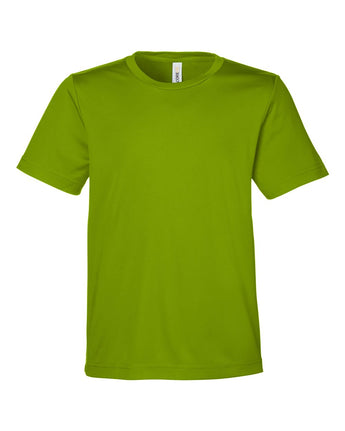 Front View of Acid Green Youth Capital Performance T-Shirt - CE10Y