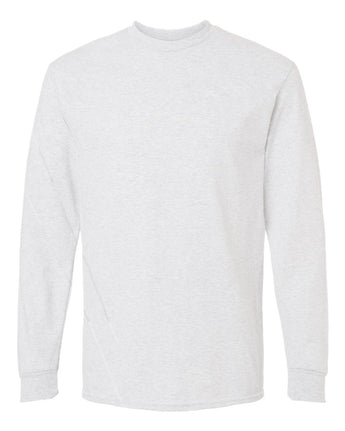 Front View of Ash DryBlend® 50/50 Long Sleeve T-Shirt - 8400